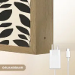 Botanisch - Dessin - Zwart - Beige Light Box met batterij (Wandlamp) middel 907 -USP_websiteoplaadbaarNL