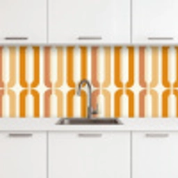 U-vorm - Retro - Oranje keuken achterwand 2 middel 871 -3d