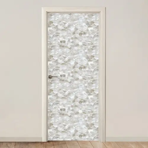 Wit - Penseelstreken - Reliëfeffect deurposter klein 289 -3d_beige
