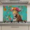 Luipaard - Bloemen - Kroon keuken achterwand spatscherm klein -3d_website