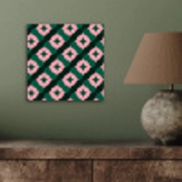 Groen - Roze - Retro - Sterren aluminium wit klein 46 -sfeer2