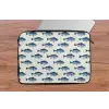 Vis - Patroon - Blauw laptophoes neopreen klein 279 -tafel
