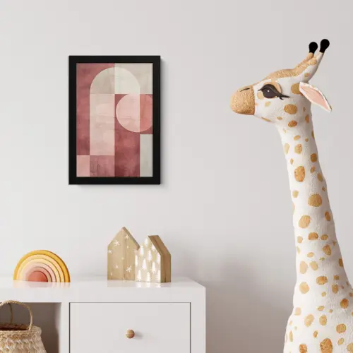 Figuren - Abstract - Roze fotolijst zwart zonder passe partout klein -usfeer4_kinderkamer