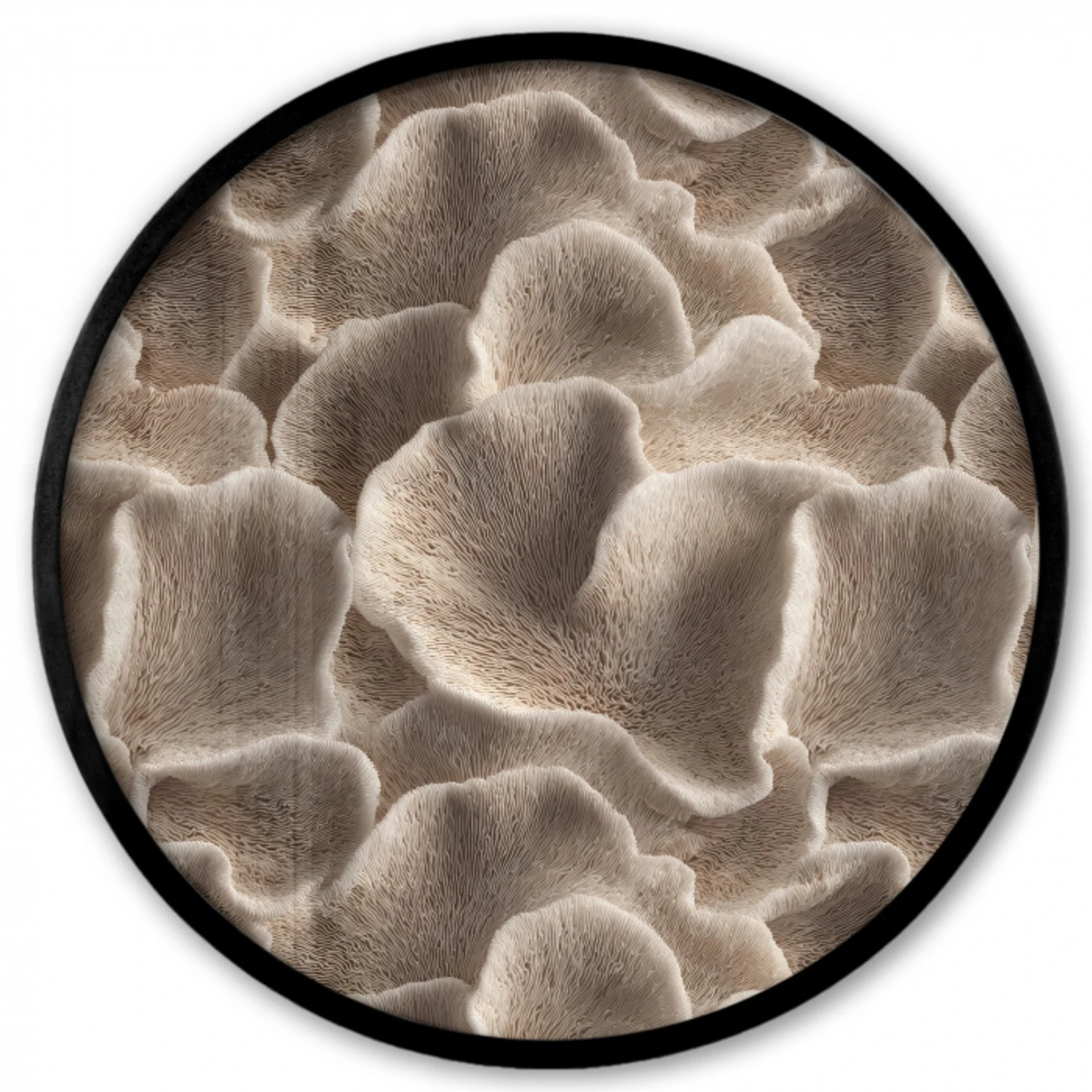 Waaiervorm - Beige - Vezel textuur Fotolijst rond zonder passe partout klein 856 -3d