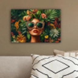 Vrouw - Panterprint - Jungle - Natuur - Luxe canvas 2cm klein -sfeer3