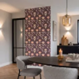 Elegant - Retro - Bruin Behang Vlies klein 1076 -sfeer3