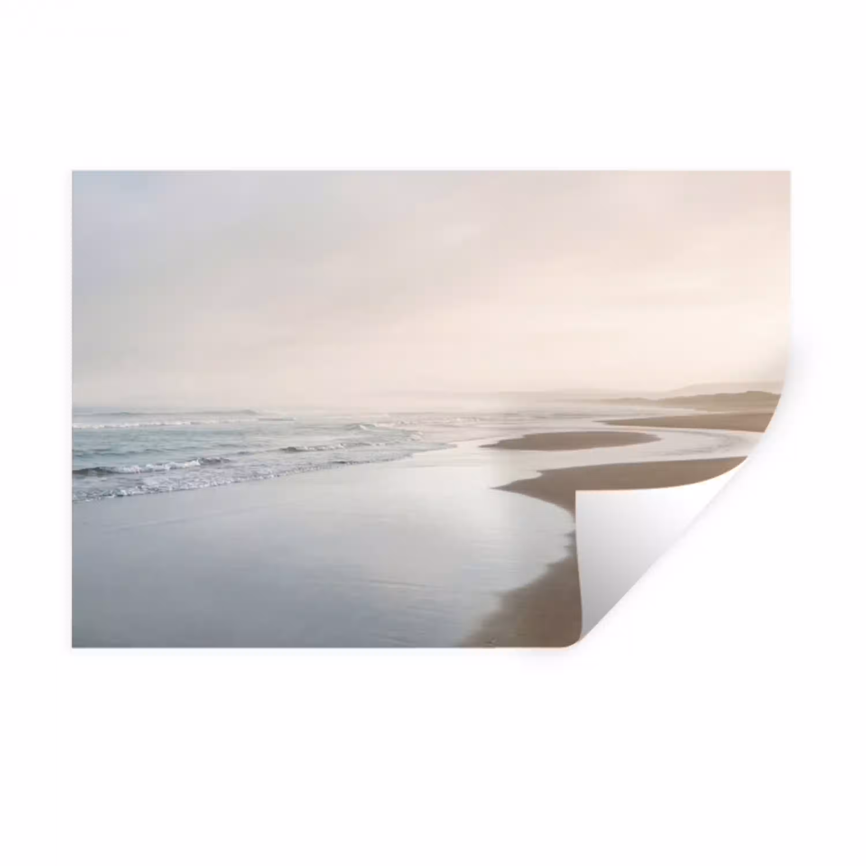 Kustlijn - Strand - Oceaan Muursticker klein -3d