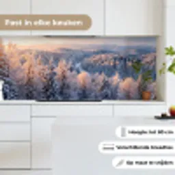 Bos - Bergen - Goud - Winter - Warm keuken achterwand 2 middel -sfeer4_NL