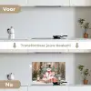 Sneeuwpop - Familie - Kleurrijk keuken achterwand spatscherm klein -voor_na_NL