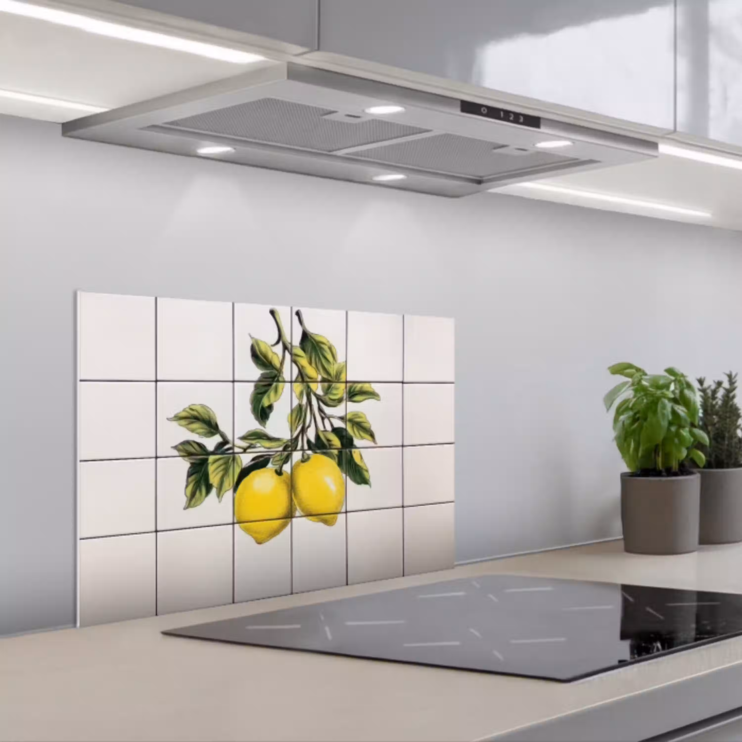 Citroen - Decoratie - Keramiek - Takken keuken achterwand spatscherm klein -3d_schuin