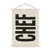 Vintage - Chef - Japandi - Zwart textielposter latten blank klein -3d