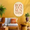 Oranje - Quote - Sun Wandcirkel Ovaal Glas middel -sfeer4