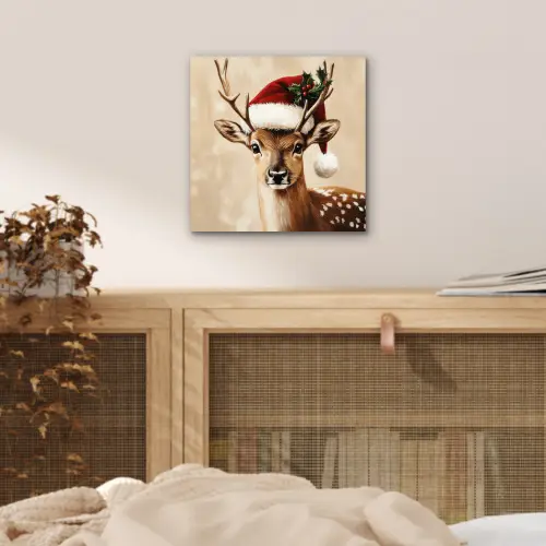 Kerst - Hert - Gewei - Rood aluminium wit klein -sfeer3
