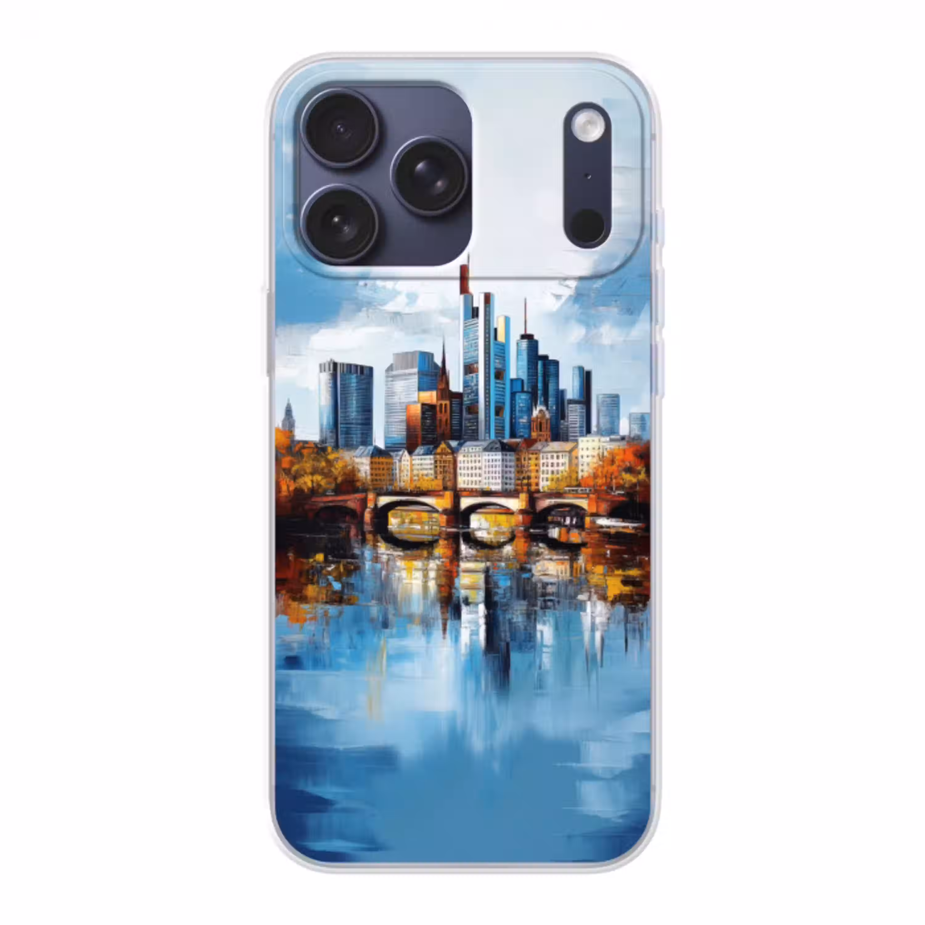 Bomen Frankfurt- Stad - Skyline - Brug Telefoonhoesje iPhone 17 Pro Max klein -3d