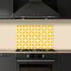 Patroon - Retro - Geel keuken achterwand spatscherm klein 900 -sfeer1