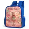 Bloemenfee in roze sprookjeswereld Kinderrugzak - Blauw middel -schuin