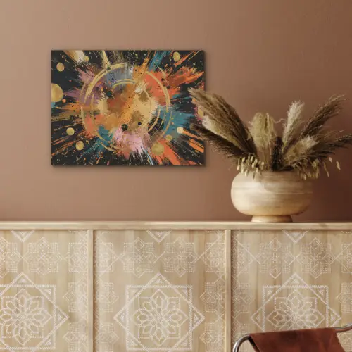 Explosie - Verfstructuur - Goud - Abstract PET vilt klein -sfeer4