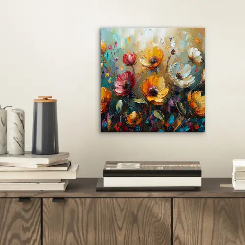 Watercolor - Bloemen - Kunst - Modern aluminium wit klein -sfeer1