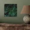 Monstera -  Inductie beschermer - Bladeren - Tropical - Afdekplaat voor kookplaat aluminium wit klein -sfeer2