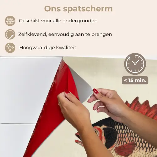 Schubben - Rood - Vis - Vinnen keuken achterwand spatscherm klein -spatscherm_NL