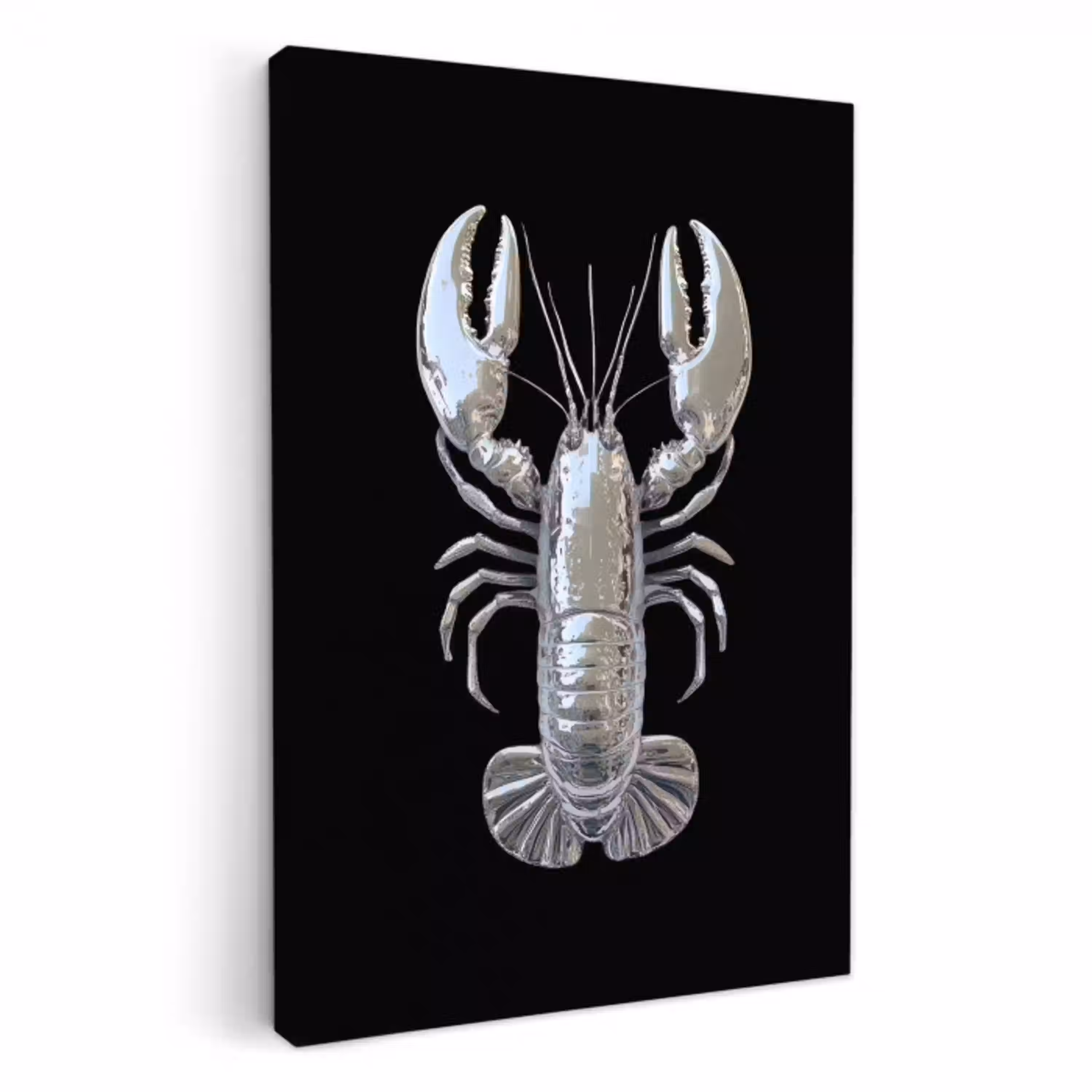Kreeft - Zilver - Metallic - Luxe KitchenYeah - Keuken - Canvas klein -3d