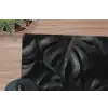 Zwart - Monstera - Bladeren muismat rubber klein -closeup