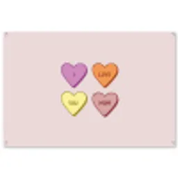 Hartjes - Pastel - Liefde - Moeder tuinposter los doek groot -3d