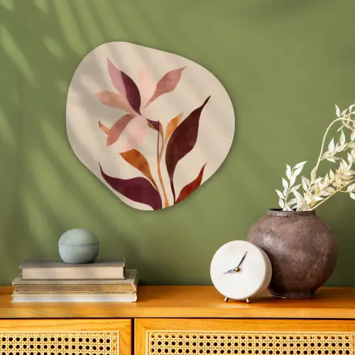 Bloemen - Blaadjes - Minimalistisch - Roze Wandcirkel Organisch Forex 3mm klein -sfeer2