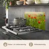 Lente - Bloemen - Rood - Klaproos - Gras - Groen keuken achterwand spatscherm klein -usp_NL