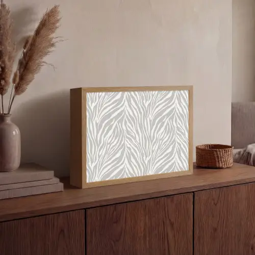 Zebra - Motief - Grijs Light Box met batterij (Wandlamp) middel 907 -sfeer2