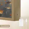 Bloemen - Goud - Kunst - Zwart - Modern Light Box met batterij (Wandlamp) middel -USP_websiteoplaadbaarNL