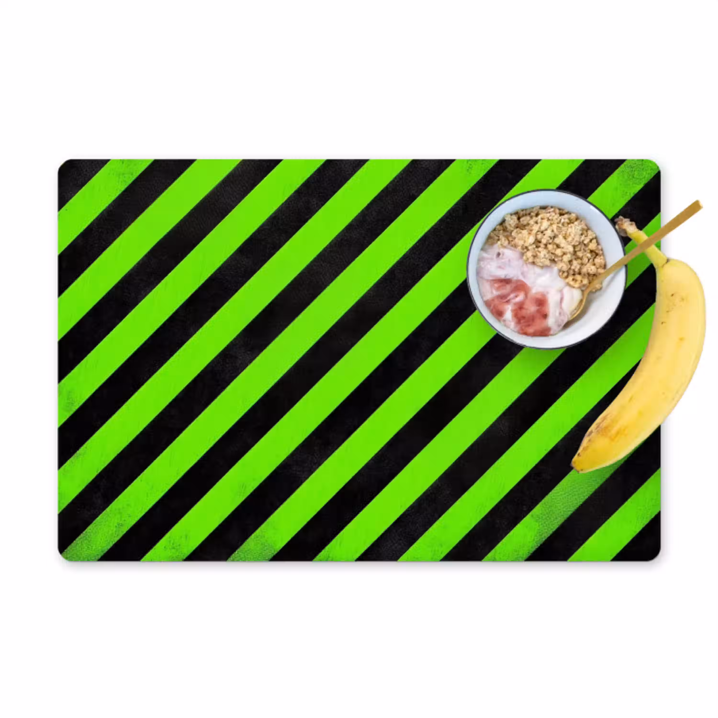 Gaming - Strepen - Schuin - Groen Placemat vinyl groot -zzzproduct_Kitchenyeah-website