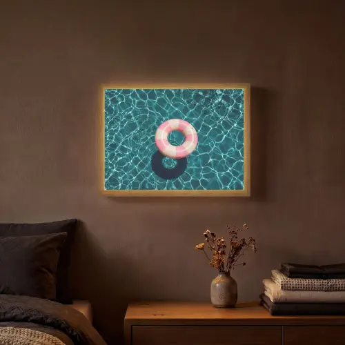 Drijvend - Zwemband - Water Light Box met batterij (Wandlamp) middel -sfeer4