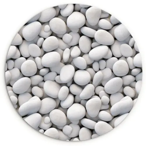 Wit - Kiezels - Egaal Wandcirkel kunststof plaat 5mm dik klein 188 -3d