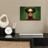 Vrouw - Groen - Bril - Aesthetic - Modern poster papier klein -sfeer1