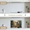 Uil - Vogels - Bloemen - Natuur keuken achterwand spatscherm klein -voor_na_FR