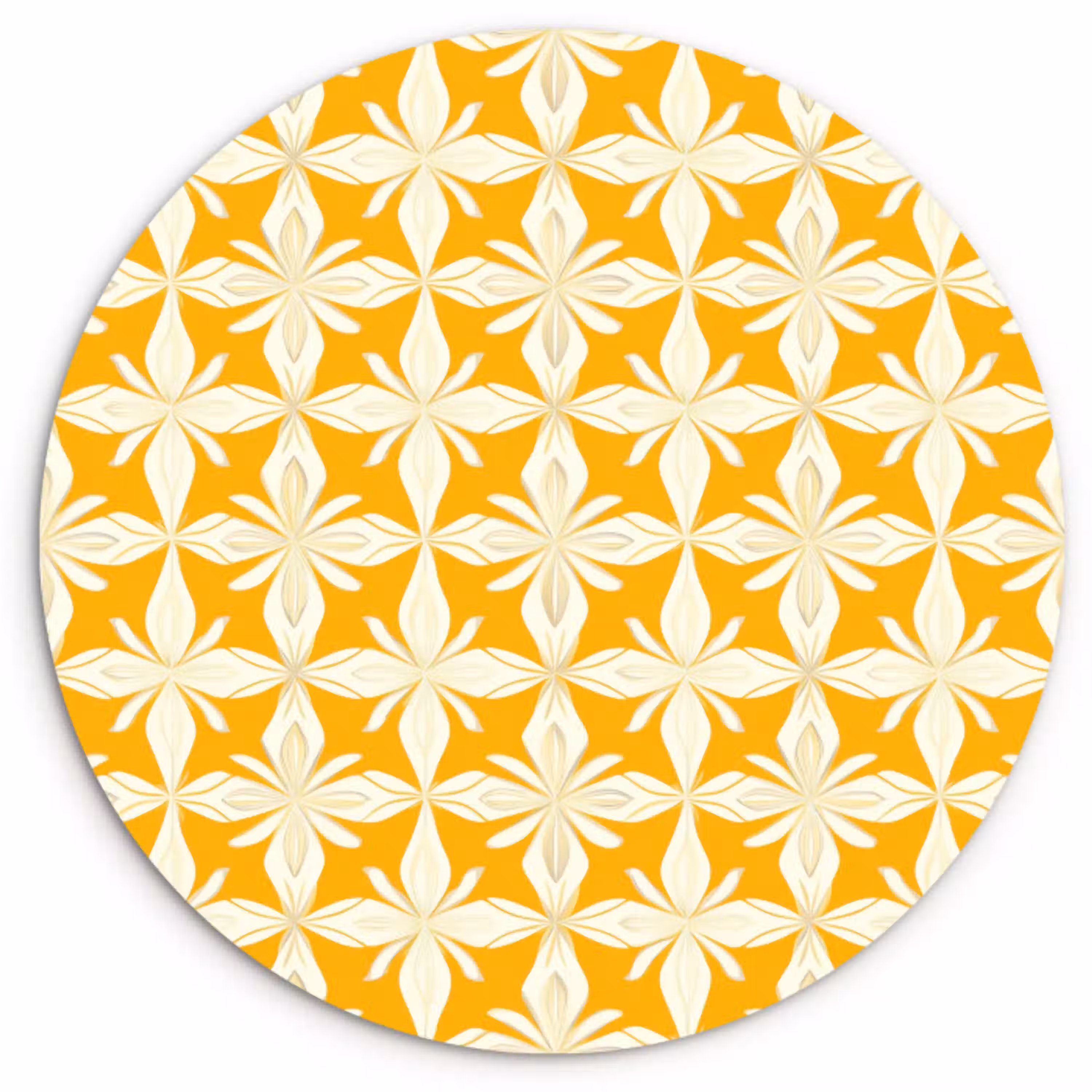 Patroon - Retro - Geel Wandcirkel kunststof plaat 5mm dik klein 188 -3d