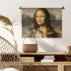 Mona Lisa - Kat - Leonardo da Vinci - Vintage - Kunstwerk - Oude meesters - Schilderij Wandkleed katoen klein -sfeer5