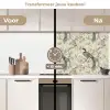 Bloem - Vogel - Kleurrijk keuken achterwand 2 middel 871 -voor-na2_NL