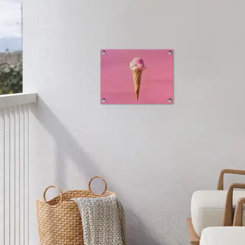 Hoorntje - Schepijs - Roze tuinposter los doek klein -sfeer8