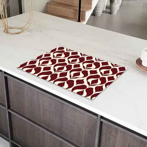 Rood - Druppelpatroon - Grafisch Inductie beschermer vinyl 3mm klein 276 -sfeer8