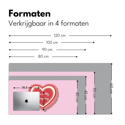 Liefde - Hart - Valentijn Muismat XXL klein -sfeer5