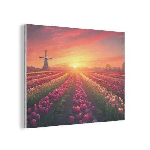 Windmolen - Zonsondergang - Landschap PET vilt klein -3d