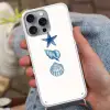 Zeester - Schelpen - Blauw Hoesje iPhone 16 Pro Max met koord klein -sfeer3