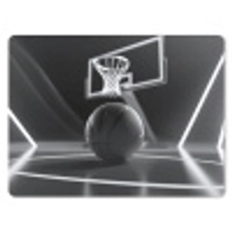 Basketbal - Basketbalveld - Lichtlijnen muismat rubber klein -3d