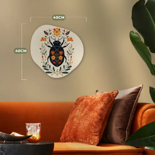 Bloemen - Oranje - Planten - Sierlijk Wandcirkel Organisch Forex 3mm klein -sfeer3
