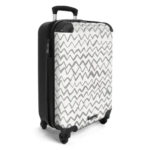 Zigzag penseelstreken in grijs NBS - Handbagage koffer - Kinderen Unisex middel -productfoto_3d