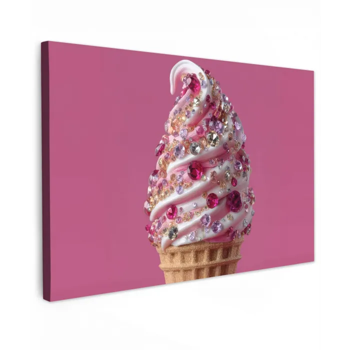 Softijs - Edelstenen - Roze - Hoorntje canvas 2cm klein -z3d
