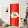 Ciao bella - Tekstwolk - Strepen - Oranje deurposter klein -sfeer6