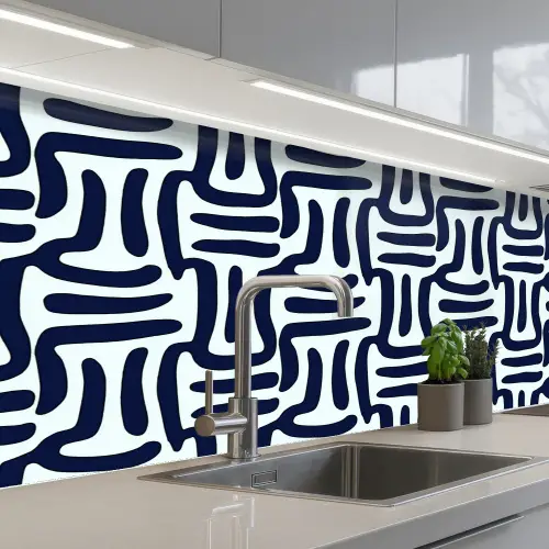 Abstract - Modern - Blauw keuken achterwand 2 middel 871 -3d_schuin